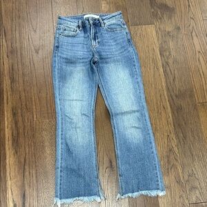 Classic Blue Frayed Hem Women's Jeans